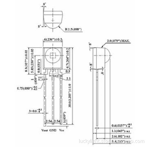 Infrared Emitter with 940nm Peak Wavelength and 50mW Power Dissipation